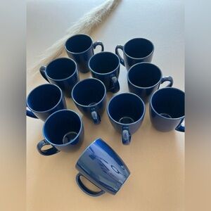 Corelle Navy Blue Stoneware Mug Set of 11